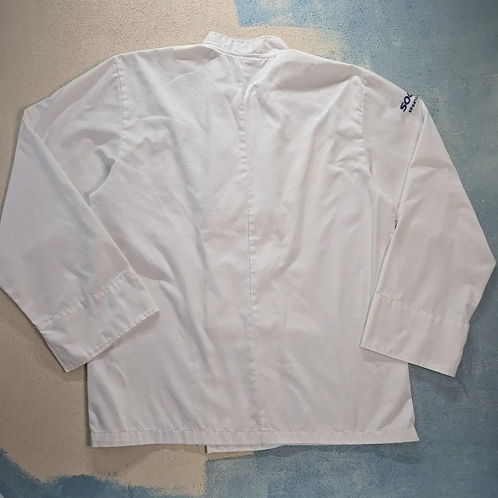 Chef Works White Double Breasted Chef Coat Mens L University‎ of Michigan Sodexo